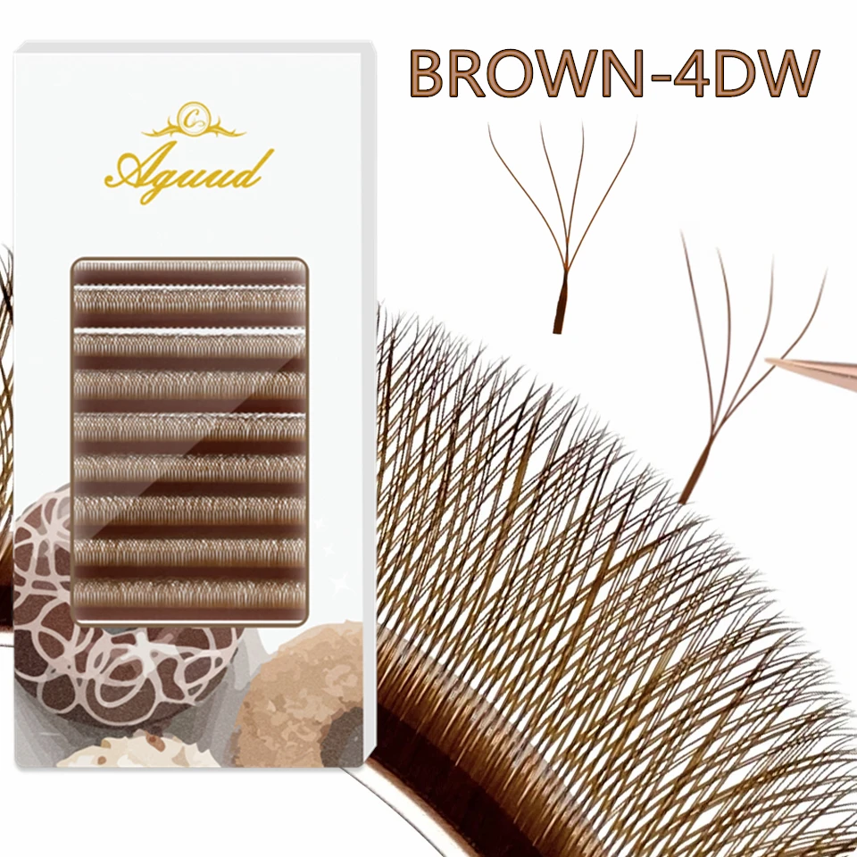 AGUUD 2D/3D/4D Vorgefertigte russische Volumenfächer Weiche W Y-Form Weben Gekreuzte Blüte Automatische Blüte Kleeblatt-Wimpernverlängerungen – Detail 11