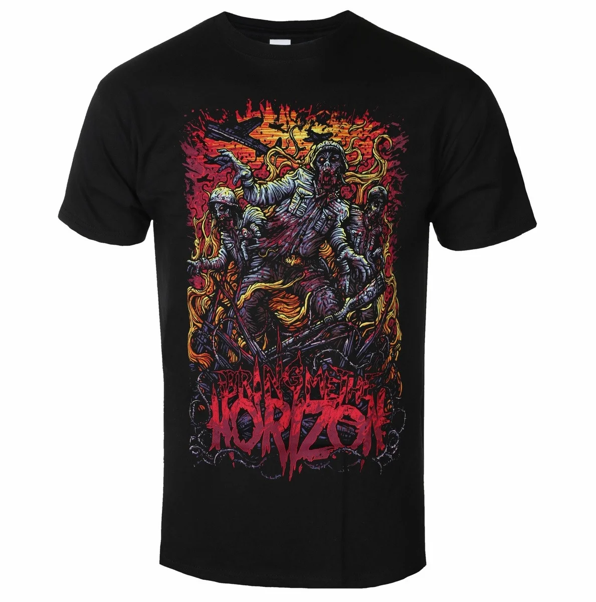 Bring Me The Horizon Zombie Soldiers Graphic Tee Classic Metalcore Streetwear Casual Unisex