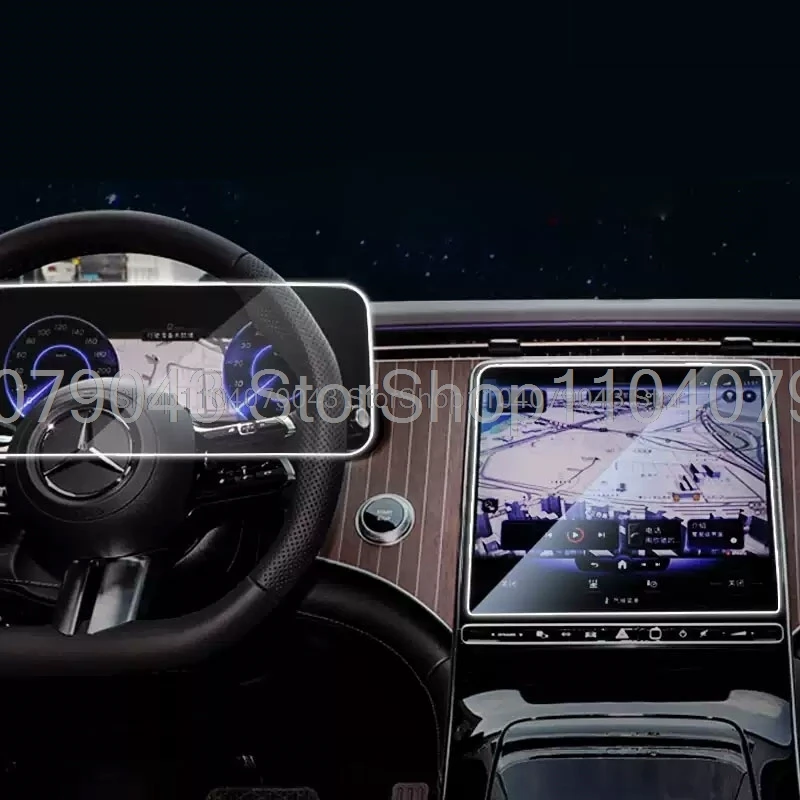 Tempered Glass Screen Protector For Mercedes-Benz EQS suv x296 2024 Car GPS Navigation and Instrument LCD Anti-scratch interior