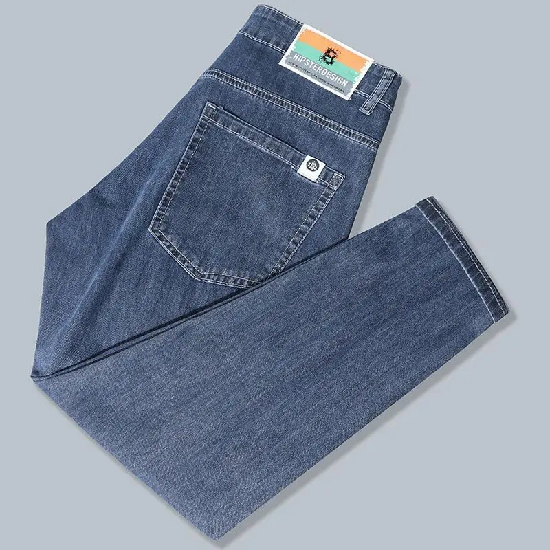 

High-end Luxury 2025 Spring Summer Embroidered Jeans Men's Trend Brand Man Clothes Blue Stretch Jeans for Man Men Trousers Jorts