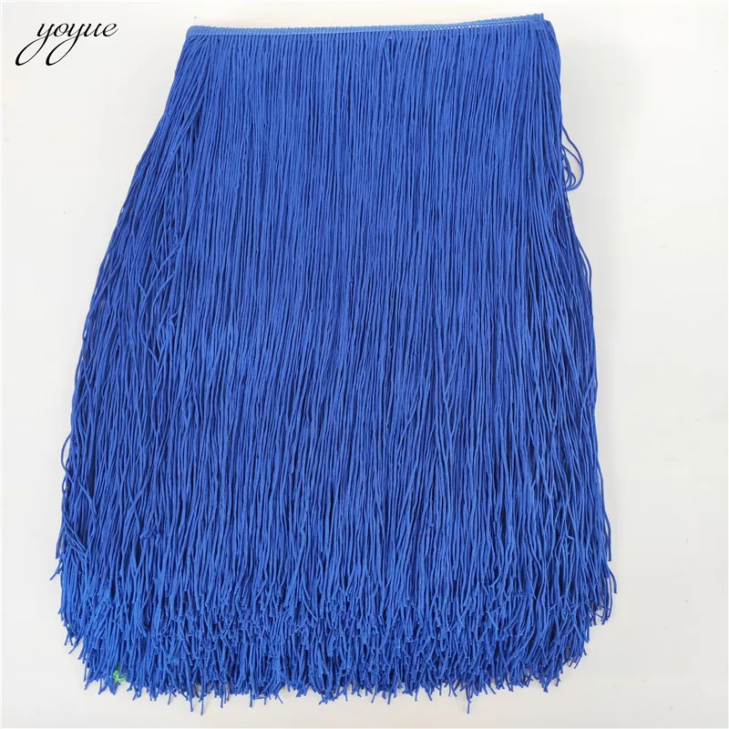 YOYUE 2-10 Yards 100CM Long Lace Fringe Trim Tassel Fringe Trimming For Diy Latin Dress Stage Clothes Accessories Lace Ribbon