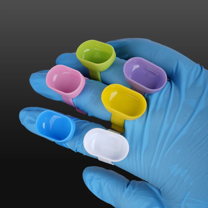 

10pcs Dental Plastic Handy Finger Bowl Cup For Mixing Cement Powder Class Dentistry Disposable Tools