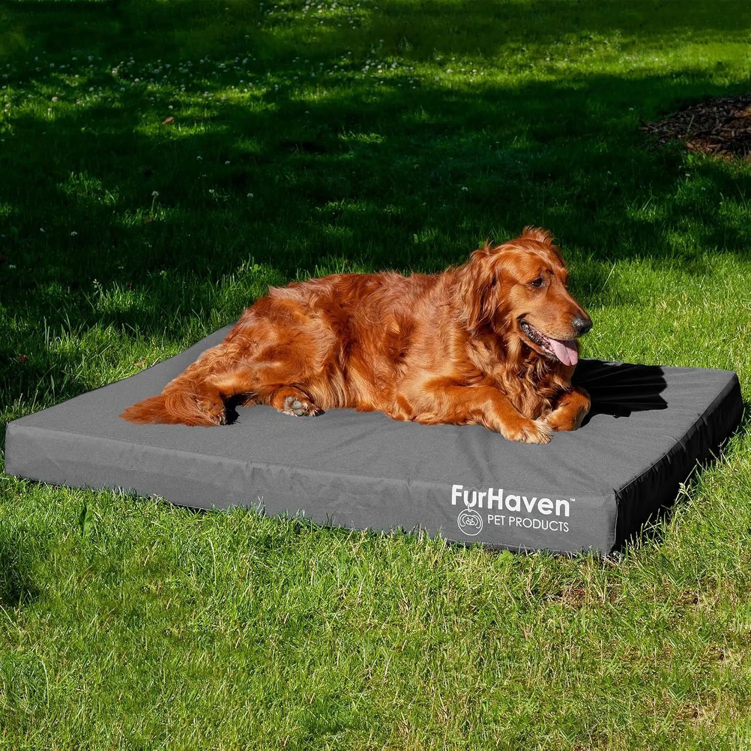Water-Resistant Cooling Gel Dog Bed For Large Dogs W/ Removable Washable Cover, For Dogs Up To 95 Lbs - Indoor/Outdoor Logo