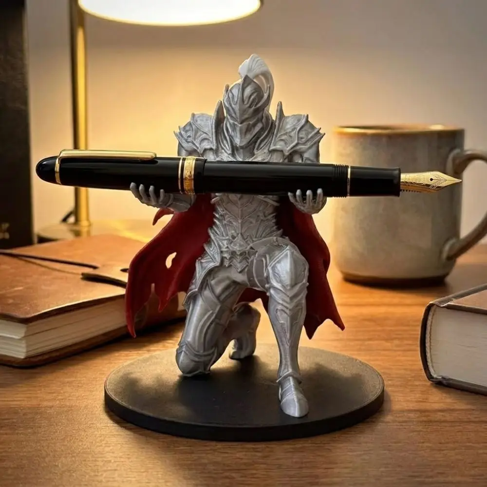 3D Printed Knight Pen Holder Unique Plastic Warrior Desk Organizer Multi-functional Creative Pen Stand Home Office