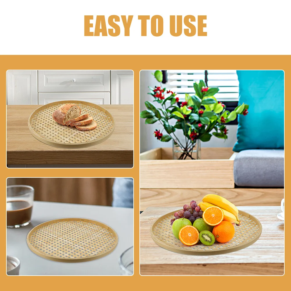 

2pcs Bamboo Weaving Sieve Basket Colander For Kitchen Storage Fruit Vegetable Organizer Household Bamboo Strainer