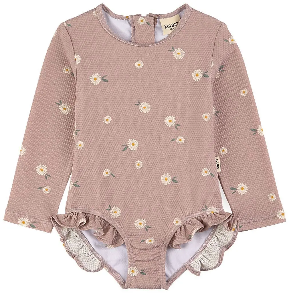 Fato de natação KU infantil, roupa de flores Kawaii para bebês, conjunto de maiô para meninos, roupa de banho infantil, irmã e irmão