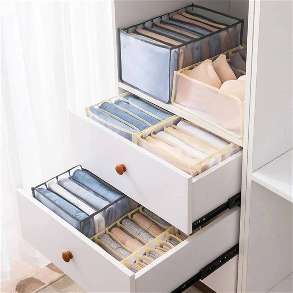 Organizer Panties Socks Storage Boxes Wardrobe Pants Clothes Underwear Drawers jeans Clothes Separator Bra Folding Divider