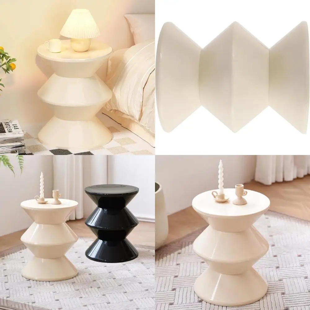 

Contemporary Round Side Table for Living Room, Bedroom, or Office - Ideal Small Nightstand for Apartments