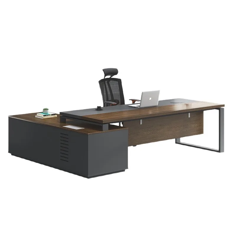 Modern simple desk supervisor manager middle class table single seat boss table and chairs