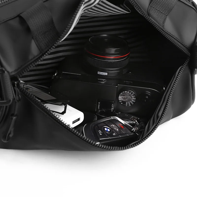 Men's Water-Resistant Barrel Messenger Bag - Trendy Bucket Shoulder Bag for Outdoor Travel, Compact Carry Cylinder Design - Image 5