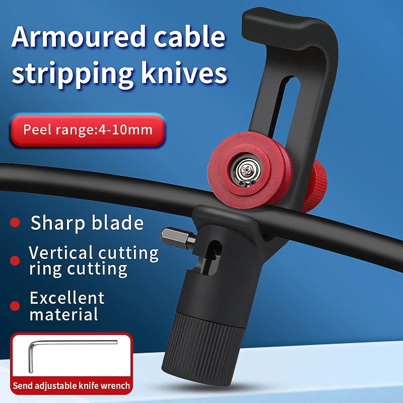 ACS-2 Armoured Cable Stripping Knives Longitudinal/Horizontal Optical Fiber Sheath Cutter Tool 4-10mm/8-28.6mm(Optional)