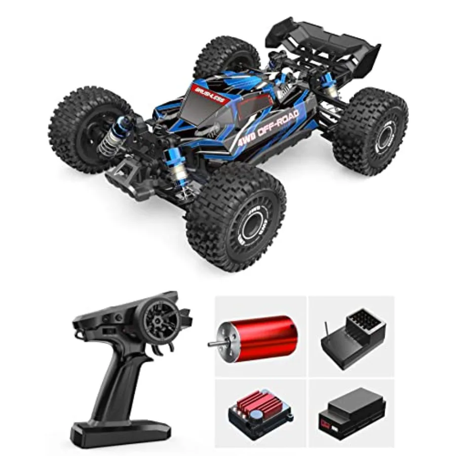 

RC truck for adults, brushless 4WD all-road electric buggy, black with red accents, 62 km/h speed, 3S battery included