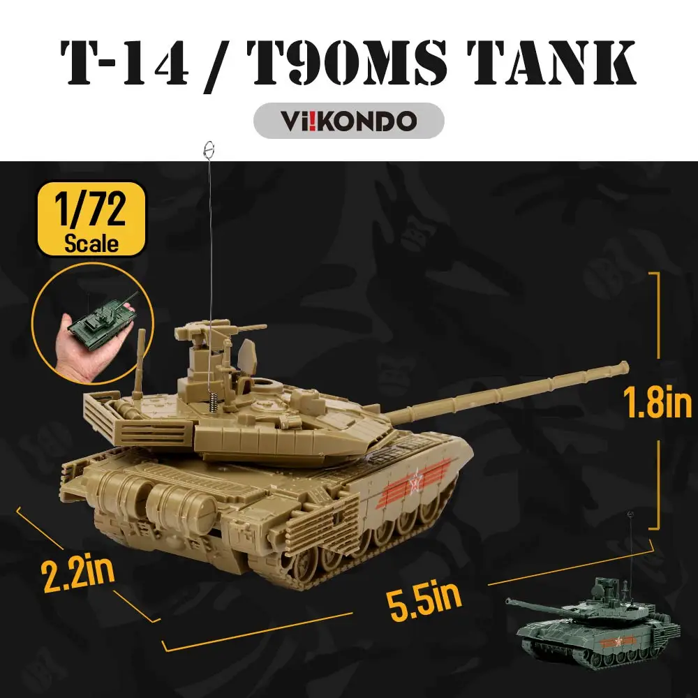 ViiKONDO zabawkowy czołg zestaw modeli do składania 1/72 skalę nowoczesny rosja T-90MS/ T-14 pojazd Armata plastikowy montaż wojskowy mężczyzn gra wojenna prezent