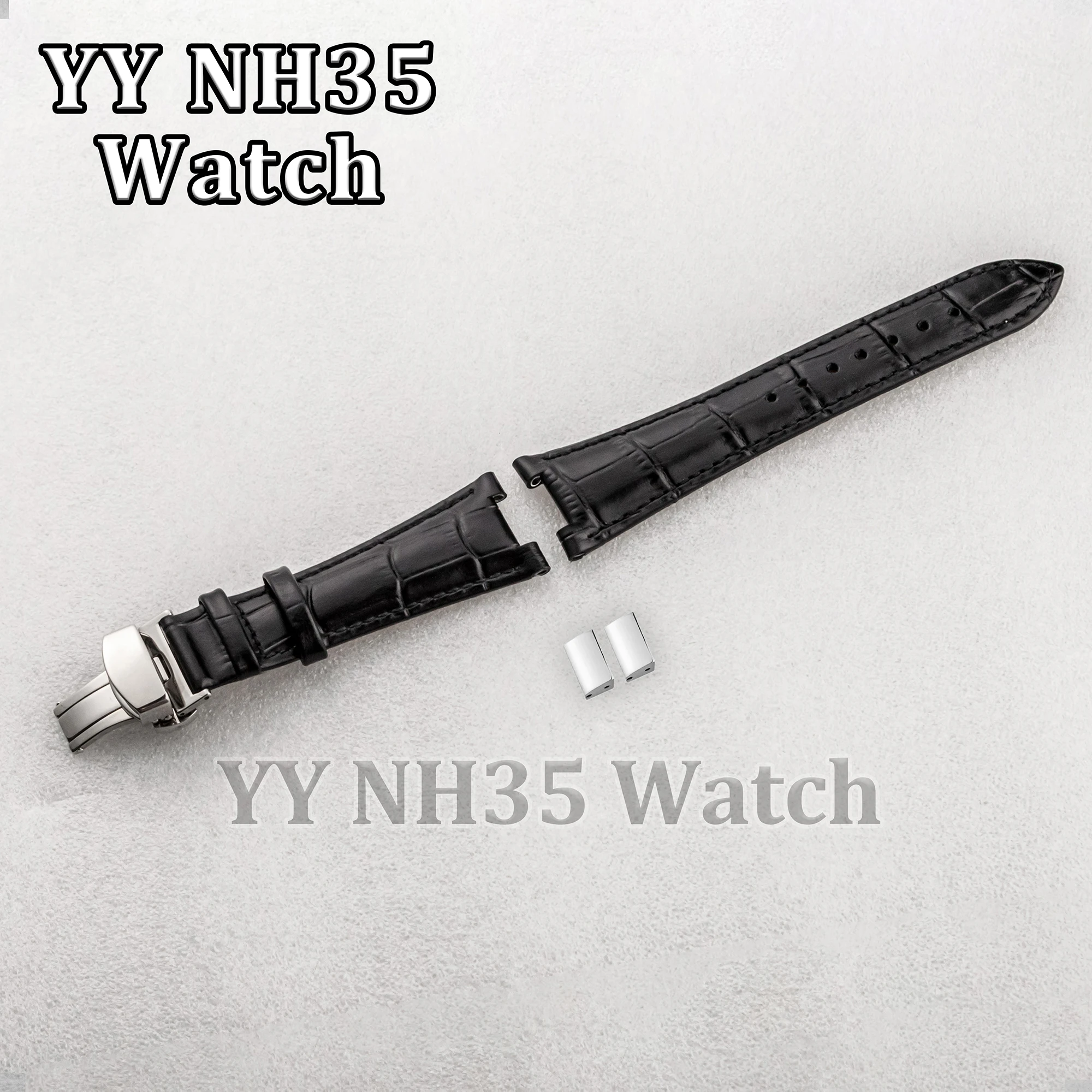 

High Quality Genuine Leather Watch Strap for Nautilus 41mm Case 25mm Watchband fit NH35/NH36 Movement Watch Mod Parts Bracelet