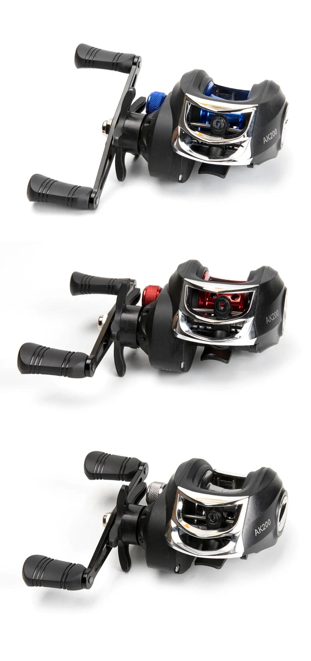 2026 NEUE Metall-Drahtspulen-Baitcasting-Rolle mit 7,2:1 Übersetzung, 18LB Max Bremskraft, Flache Spule, für Süß- und Salzwasser-Spinnrollen – Detail 9