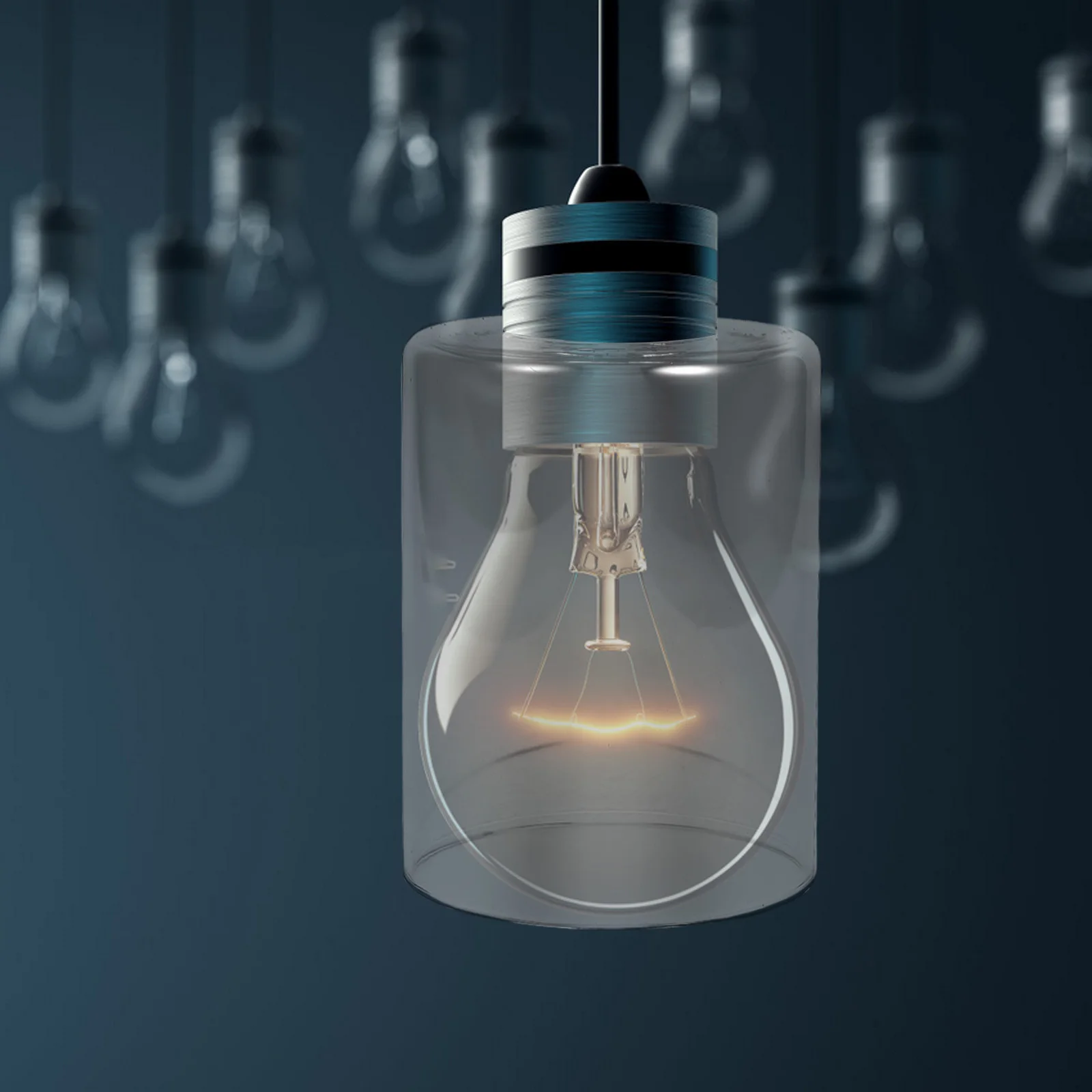 

Transparent Cylindrical Glass Lampshade High Light Transmittance Clear Finish Minimalist Style Living Room Bedroom Study