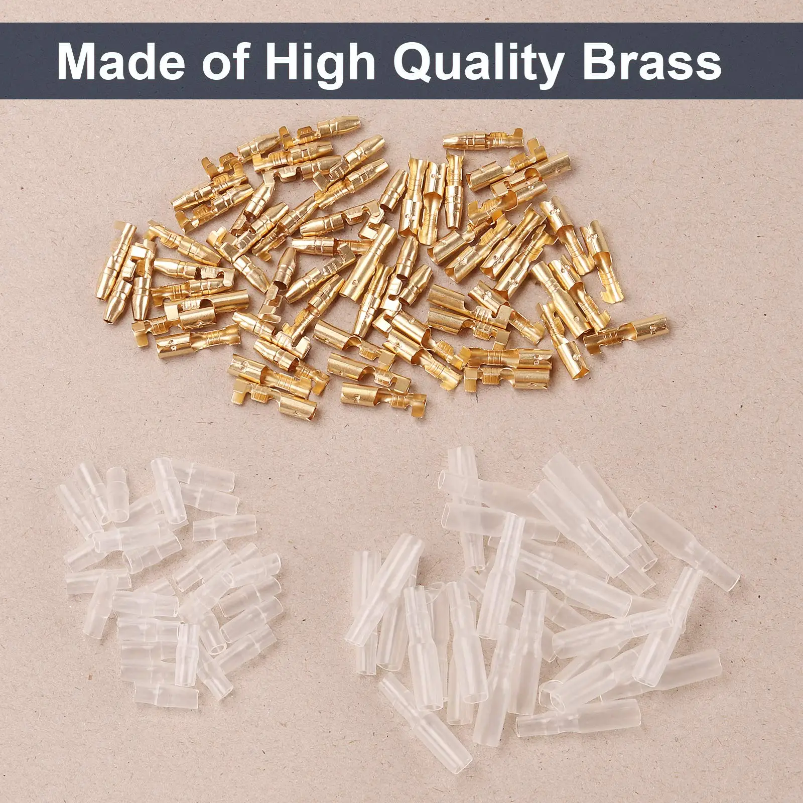 200pcs 3.9mm Bullet Connectors Male and Female, Brass Bullet Terminal Connectors with Insulation Cover for Motorcycle Moto