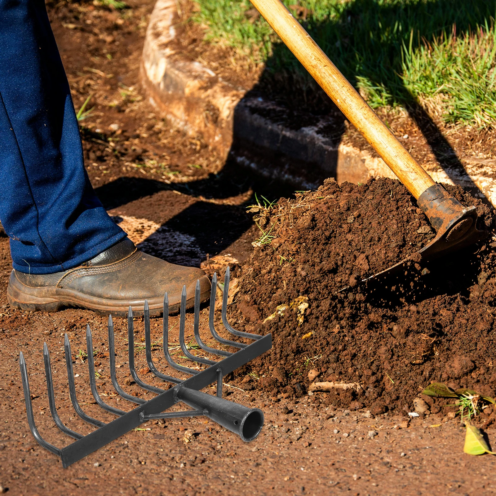 

Garden Replacement Heavy Duty Carbon Steel Multi-Tooth Soil Loosening Tool For Farming Gardening Yard Metal Heavy Duty