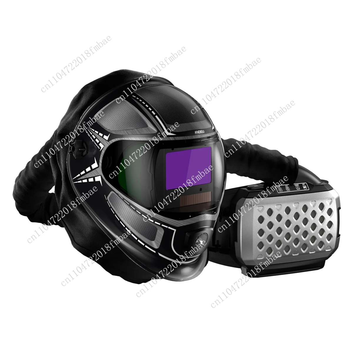 Welding Helmet with Light,Panoramic 180° Large Viewing Powered Air Purifying Respirator Auto Darkening Welding Helmet