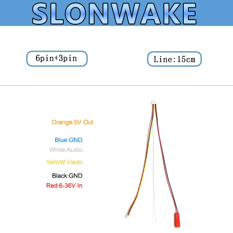 Fil de signal de ligne de sortie vidéo, émetteur d'image FPV, carte de lancement, câble AV pour émetteur à caméra, JST DC, 5.8G, 1PC