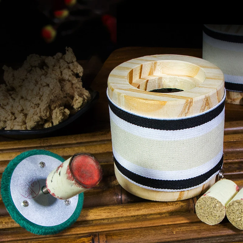 Portable Wooden Moxibustion Box with Rotary Temperature Control for Acupuncture Therapy Meridian Massage Using Wild Mugwort Moxa