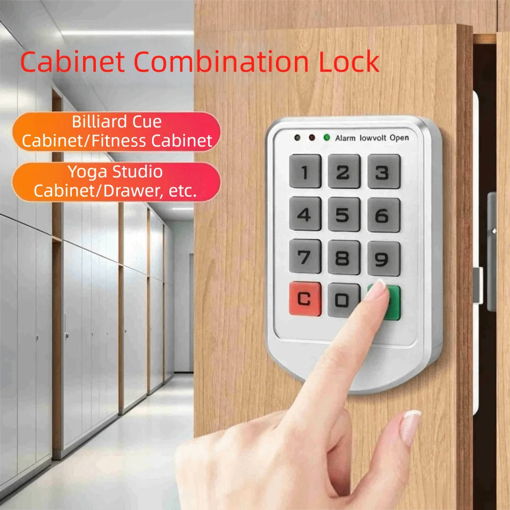 Keyless Digital Cabinet Lock Low Power ABS Plastic Panel Electronic Password Lock USB Power Backup Battery Operated
