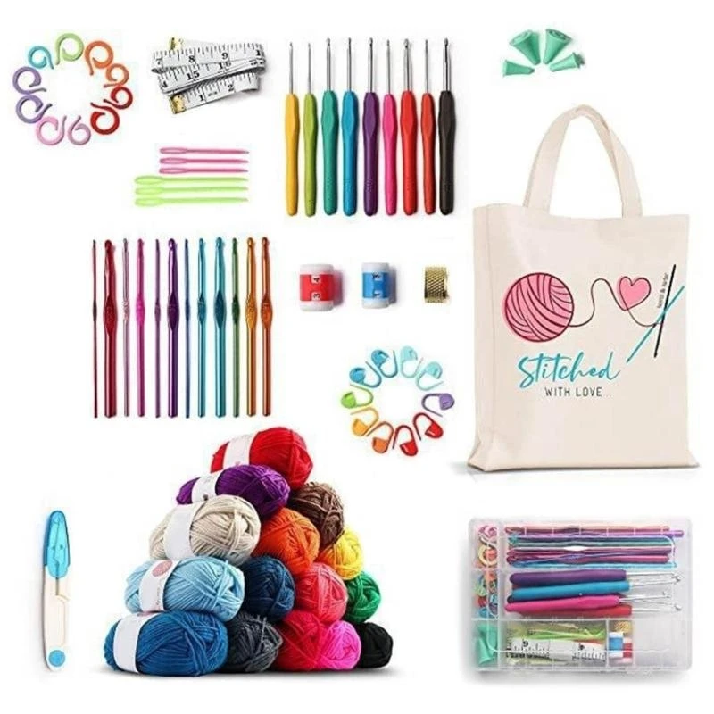 

Набор крючков для вязания 73 шт., наборы крючков для начинающих с сумкой для рукоделия