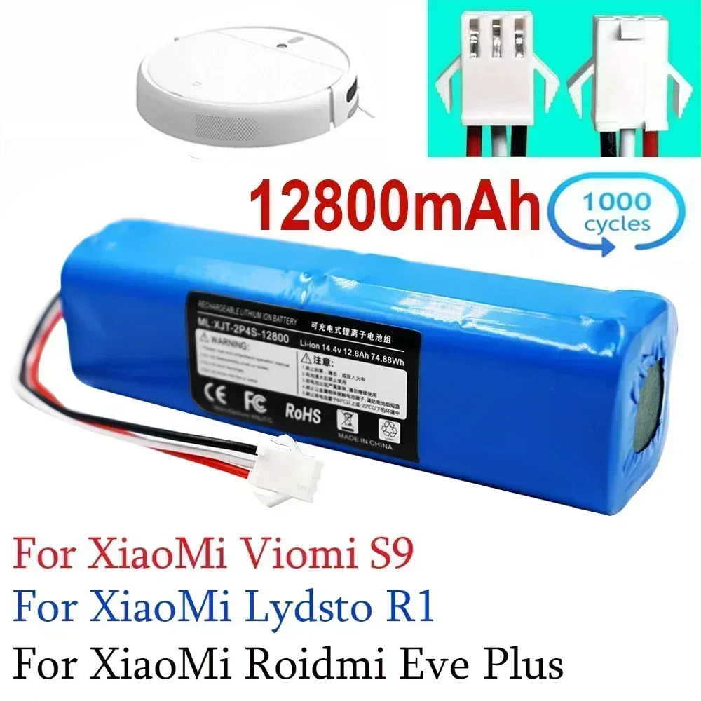 

Replacement For XiaoMi Lydsto R1 Roidmi Eve Plus Viomi S9 Robot Vacuum Cleaner Battery Pack Capacity 12800mAh Accessories Parts