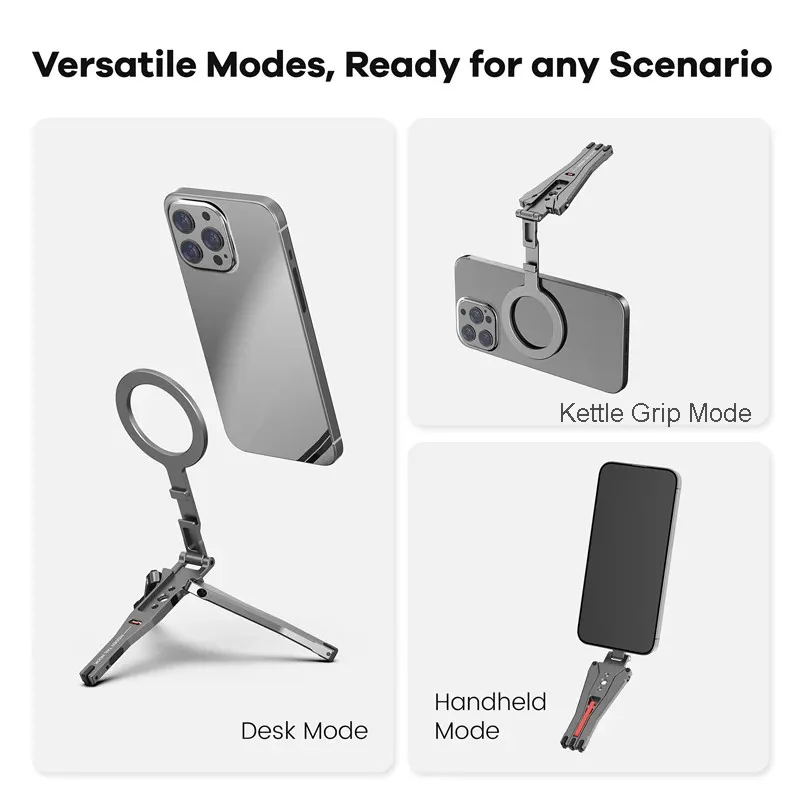 ZLOS PS03 Складная магнитная подставка для телефона со штативом, настольное автомобильное крепление, режим Богомол для видеозвонков, видеоблог, путешествий, съемки