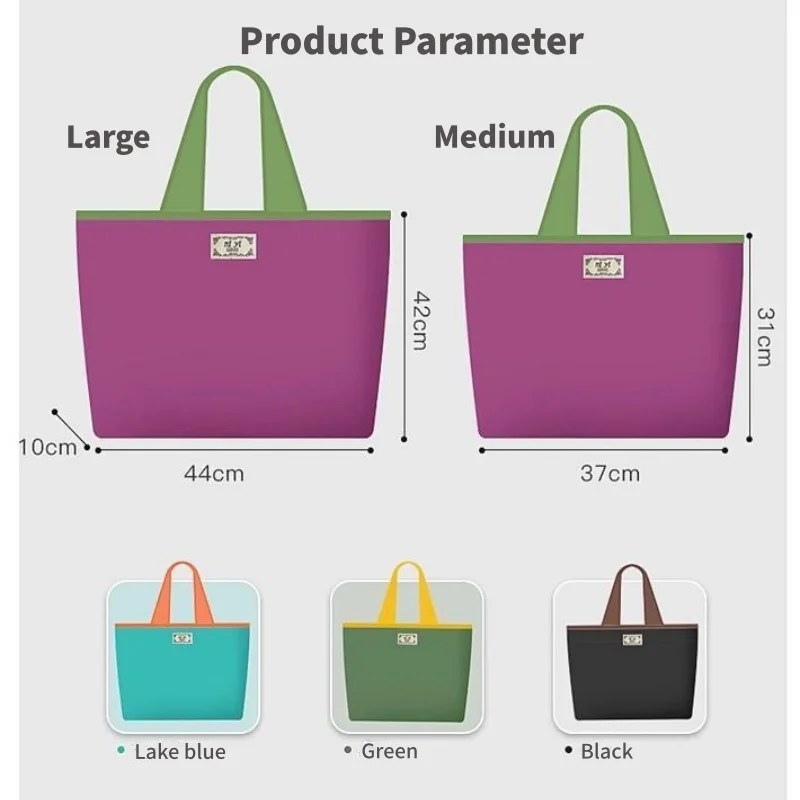 Large Drawstring Eco-friendly Storage Bag Portable Foldable Handbag Shopping Bag Waterproof Reusable Storage Shoulder Bag