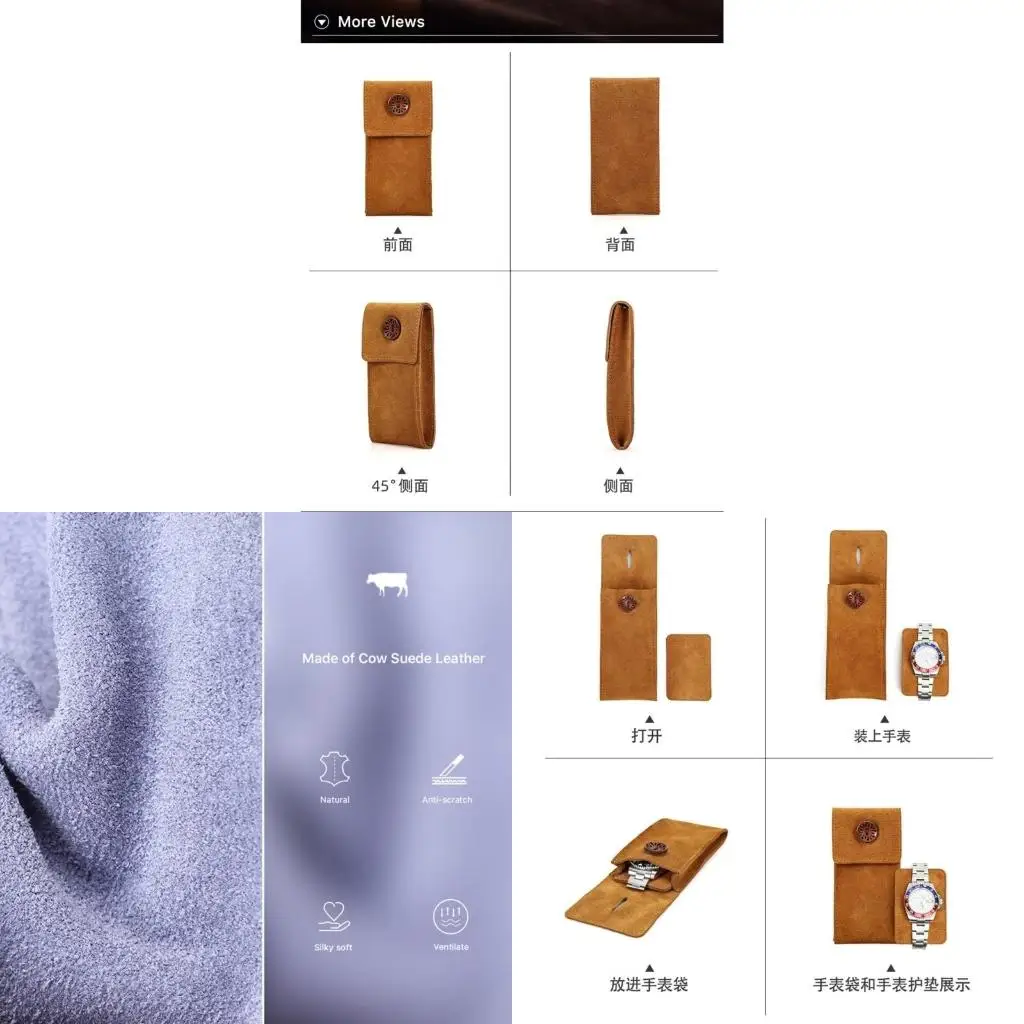 Cowhides Velvets Storage Packaging Wrist Watch Boxes Great Gift Protective Cover