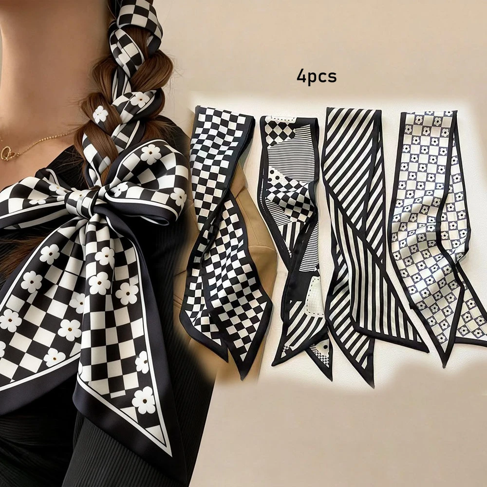 

4pc New Korean DIY Ribbon Multi-purpose Headband Minimalist and Versatile Hair Bands Women Girls Hair Accessories Tool