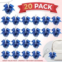 20 Pcs Cheerleading Pom Pom Keychains Shiny Bow Rhinestone Bag Charms Vibrant Cheer Team Accessory for School Event Party Favors