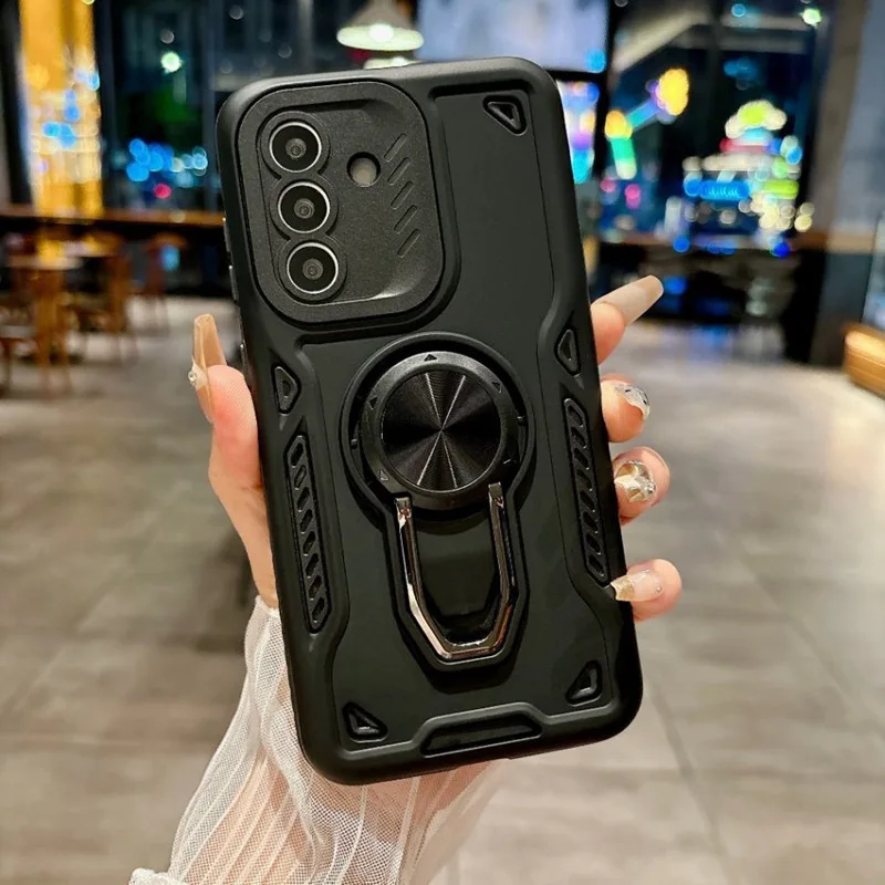 

Чехол-броня с металлической подставкой для Samsung S25/S25 FE/S25 Ultra, ударопрочный, протестированный на военных испытаниях, полная защита корпуса