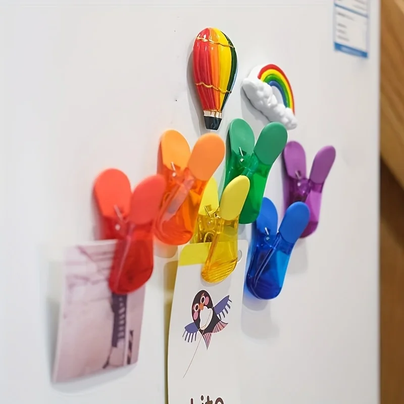 Magnetic Food Bag Sealing Clips, Colored Refrigerator Magnet Clips, Reusable Plastic Bag Sealer for Home Kitchen Storage Snack Cereal Bags