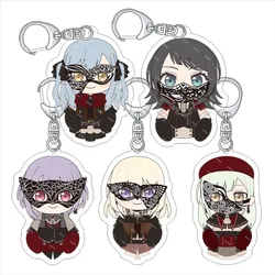 Anime BanG Dream Keychain Toyama Kasumi Ran Mitake Cute Figure Acrylic Key Ring Holder New Year Gift School Bag Charm Pendant