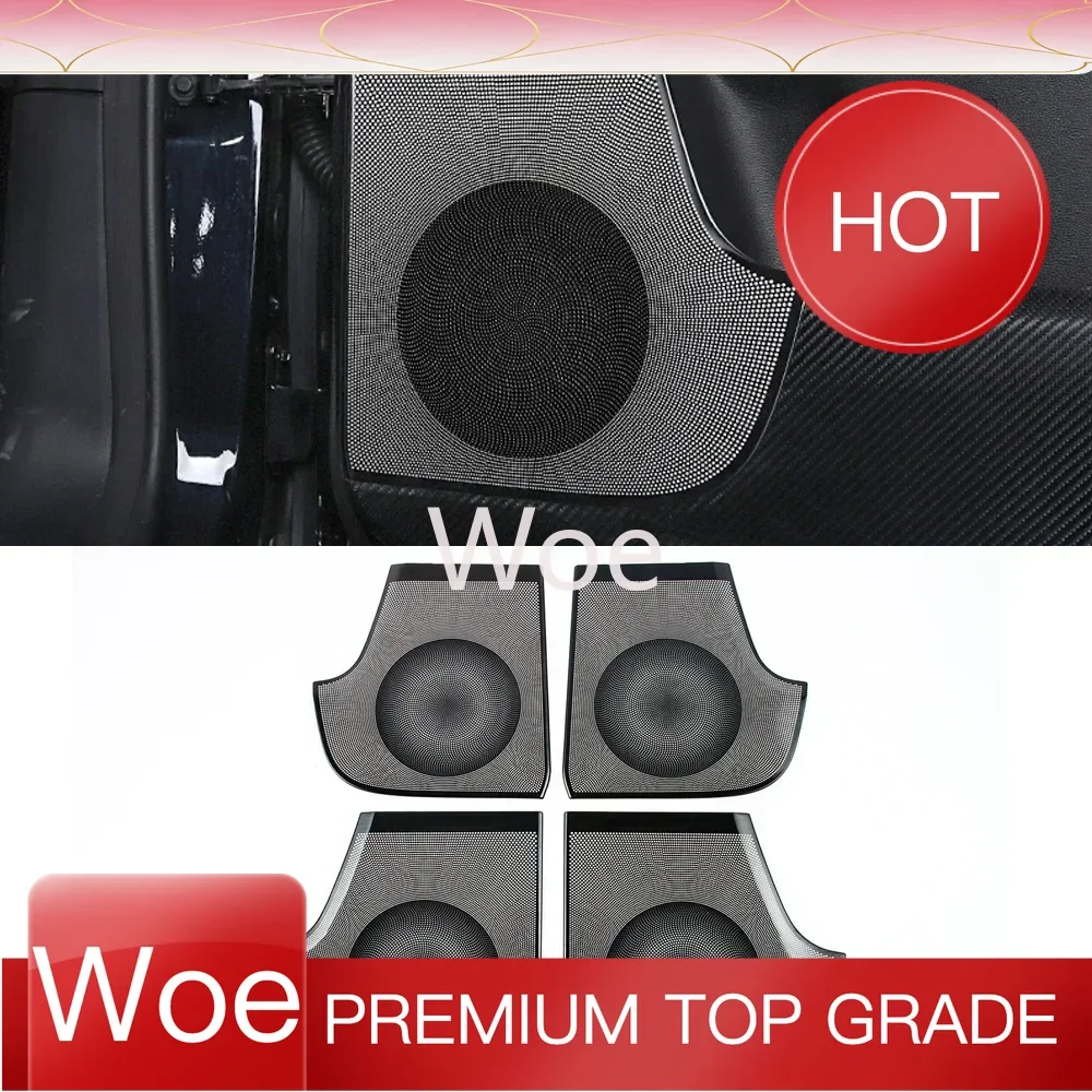 WoeFor Beijing BJ40 2024 Car Audio Speaker Cover Loudspeaker Pad Trim Frame Sticker Stainless Interior Accessory
