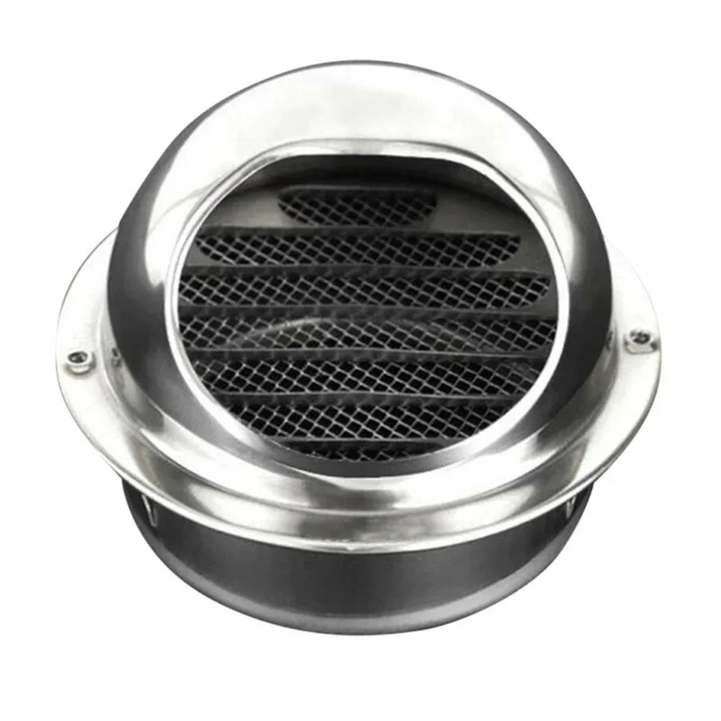 Stainless Steel Hood Exhaust Cap Rain Cap Wall Vent Outlet Air vent grille Silver 100mm/150mm Part Nosed External