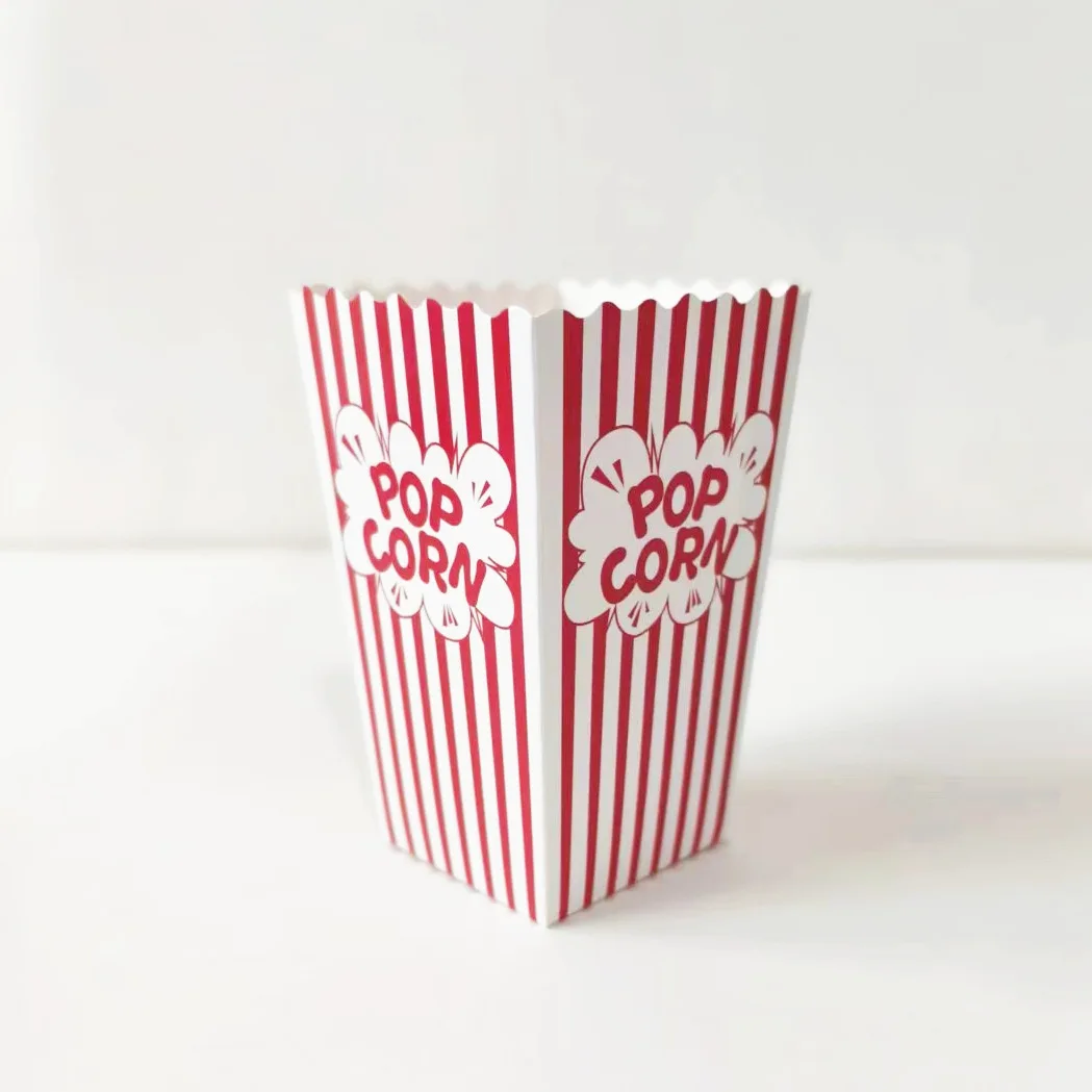 12/36/60 قطعة صغيرة أحمر أبيض وأسود أبيض مخطط أكياس الفشار صناديق الفشار صناديق الفشار لمستلزمات حفلات الكرنفال