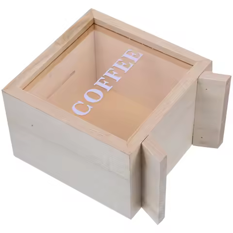 Eco Friendly Wood Piggy Bank Money Saving Box Transparent Front Panel for Visual Savings Tracking Tip Jar Adult Gift Idea