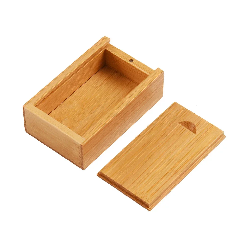 5PCS Solid Natural Wood Unfinished Storage Box With Sliding Top For Necklace Ring Gift Box USB Decorative Gift Wooden Case Box