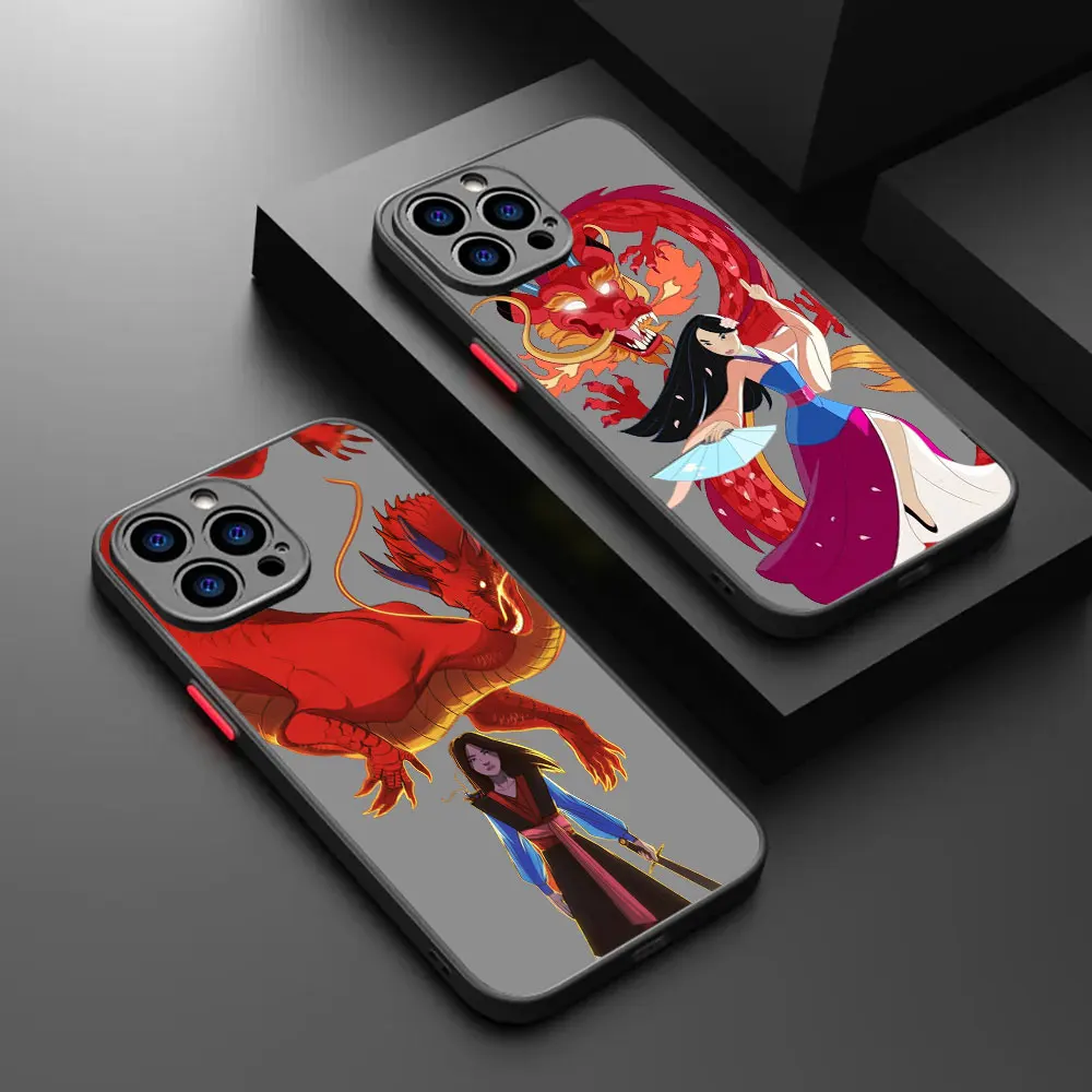 

Disney Mulan Mushu Dragon For Apple iPhone 15 14 13 12 11 XS Pro Max Mini 8 7 Plus SE X XR Phone Case Frosted Translucent Cover