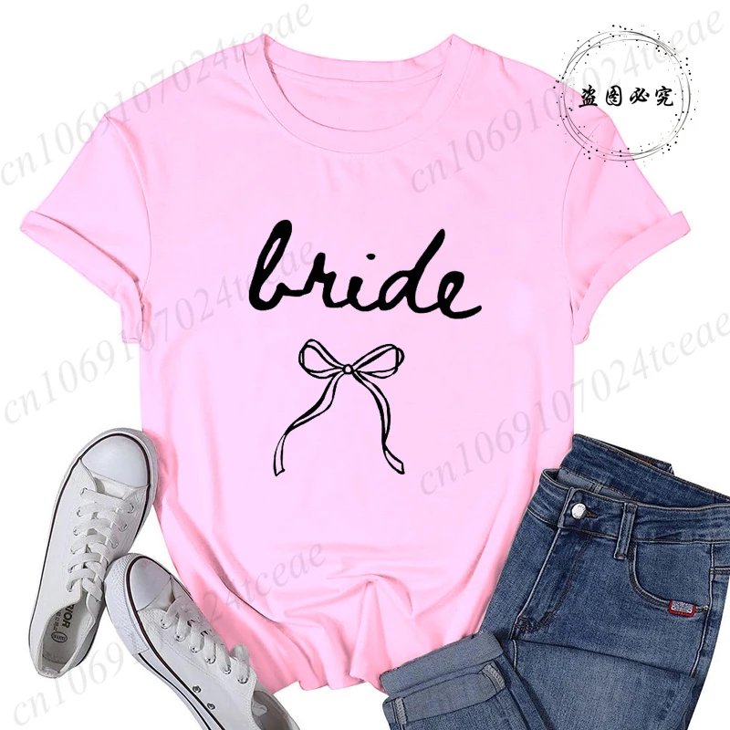 Ladies Fashion Trend Casual Women Tee Clothes Matching Wedding Party Bachelorette Graphic Tee T-shirts Maid of Honor Tshirt Gift