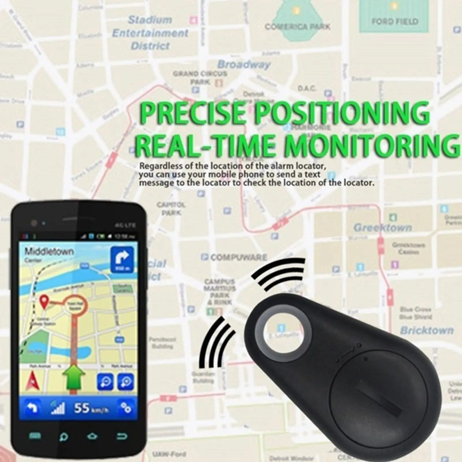 Wireless Mini GPS Tracker Anti-lost Alarm Key Child Bag Wallet Finder Blue-tooth APP Locator Smart Tag For IosAndAndroid
