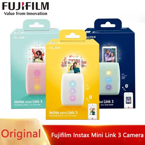 Classics Fujifilm Instax Mini Link 2 Mini Link 3 Stampante fotografica portatile per telefono cellulare wireless Bluetooth (40 fogli di pellicola bianca)