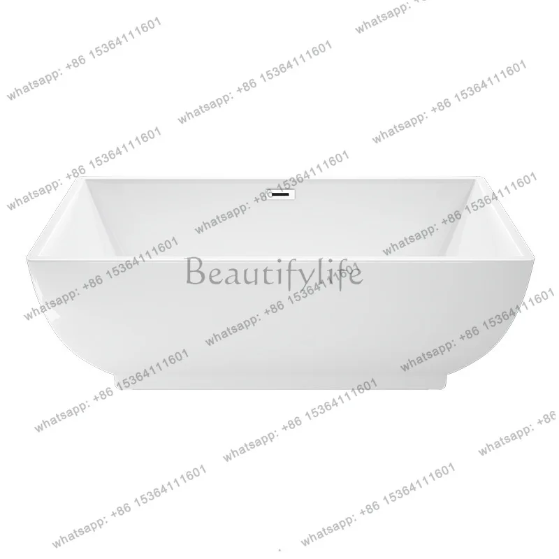 Black and white rectangular hotel acrylic spa bathtub, bathtub QT-001