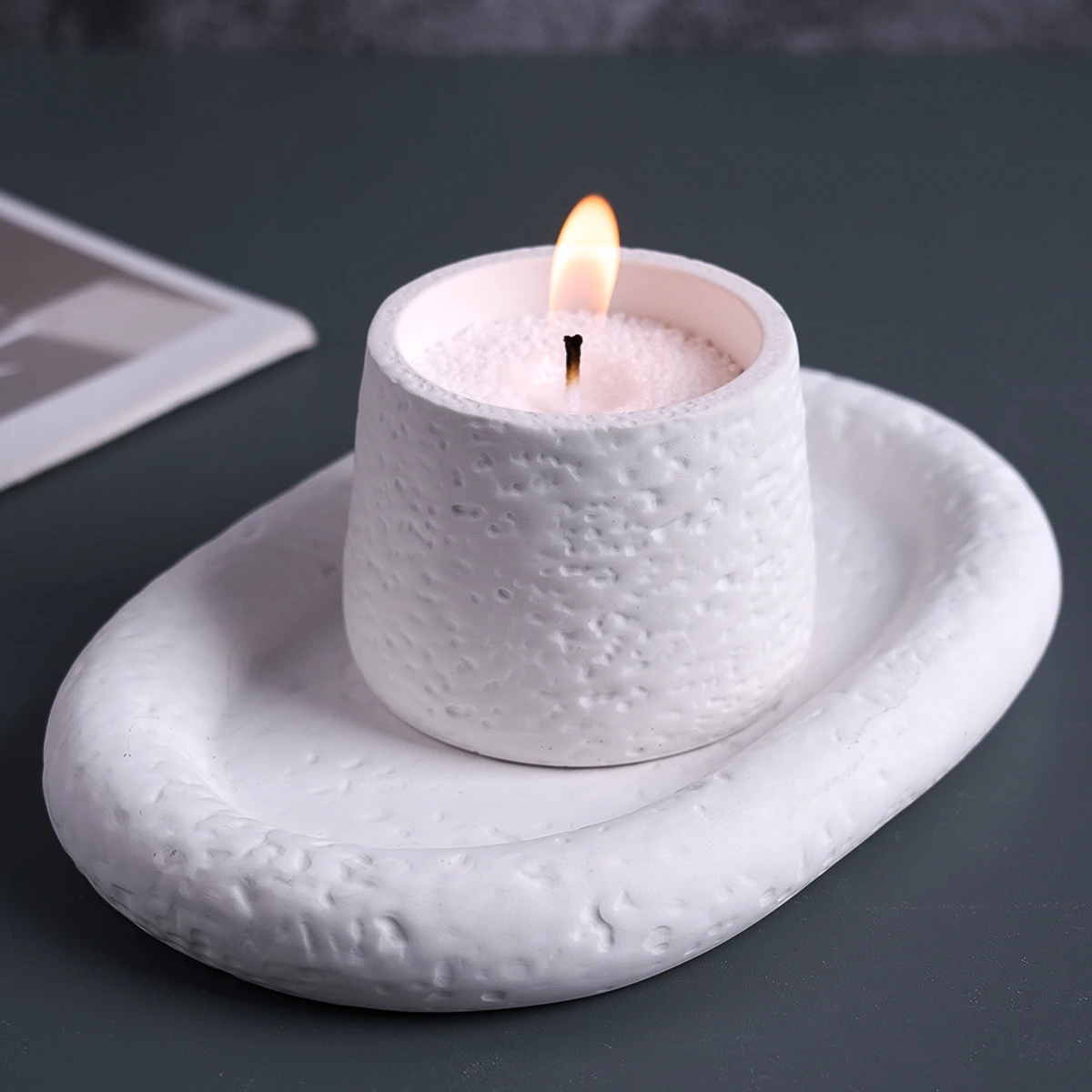 Beton Kerze Lagerung Tasse Silikon Form DIY Handgemachte Pothole Wachs Duft Aroma Glas Tablett Gips Gips Harz Form Wohnkultur