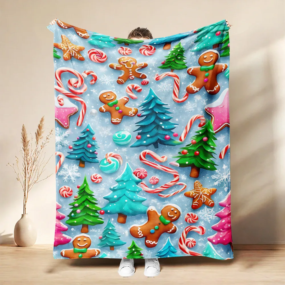2026 Colorful Christmas Tree Blanket Coral Fleece Bed Cover Thin Blanket Colorfast for Travel Nap Throw Cover Blankets for Gifts