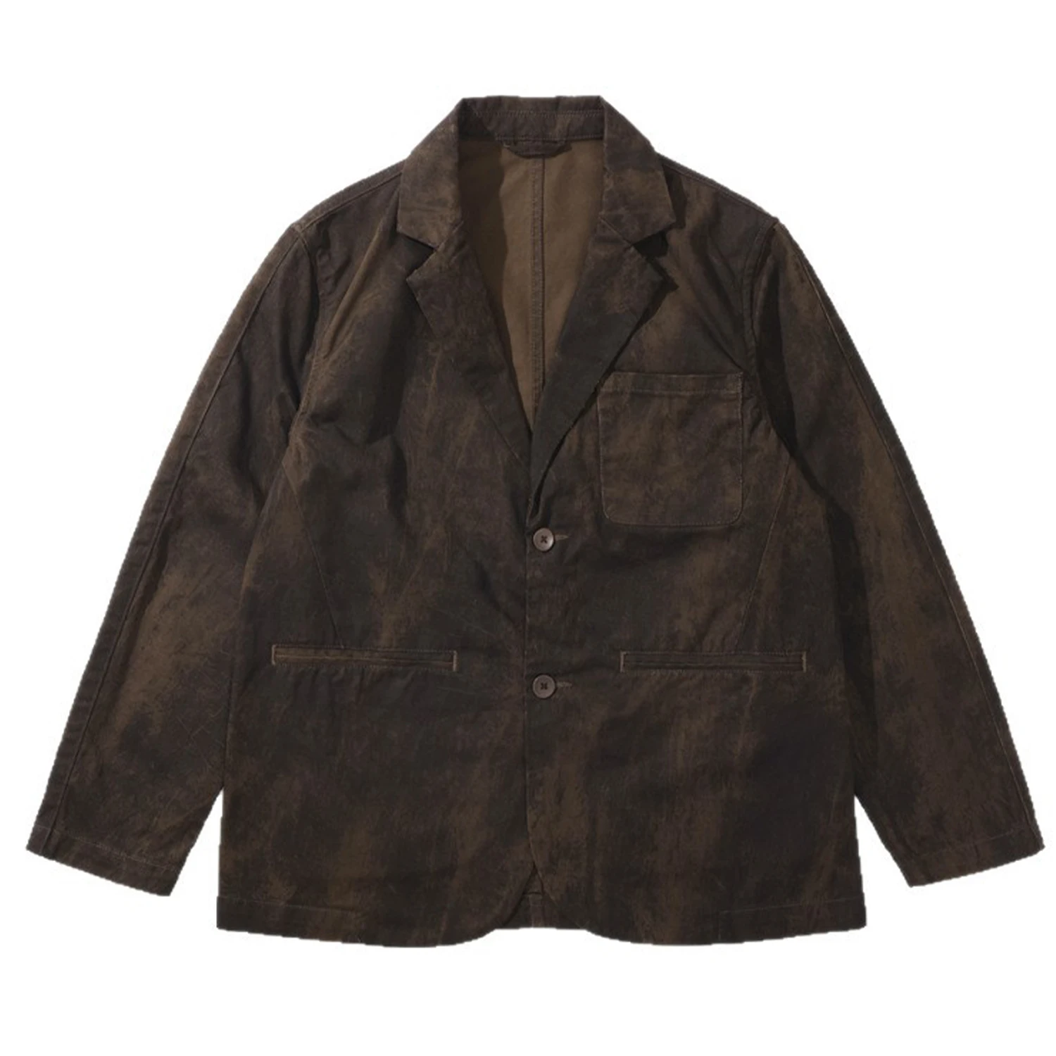 Männer Gewaschene Baumwolle Retro Alte Schmutzige Mode Streetwear Lose Casual Anzug Blazer Cargo Jacke Cityboy Frühling Herbst Mantel Oberbekleidung