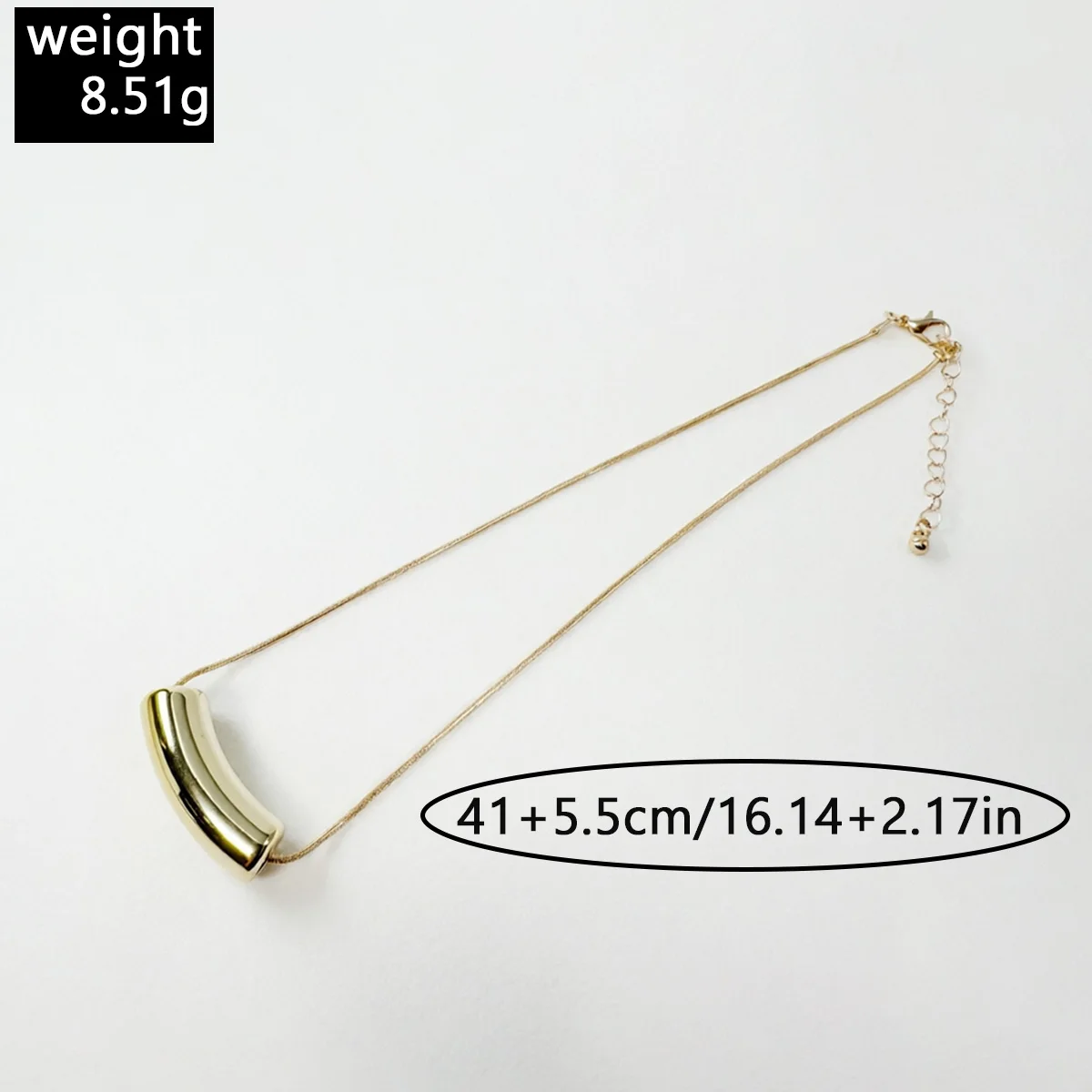 Docona Simple Metal Snake Chain Bent Pipe Decorative Chain Women's Summer Versatile Style Exquisite Jewelry Accessories